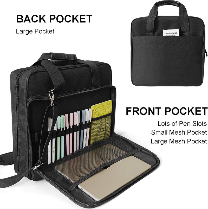 CTWWFS 2 Inch 3 Ring Zipper Binder - Trapper Keeper Binder with Strap - 500 Sheet Capacity & Multi-Pockets for School and Office (Black) - Image 3